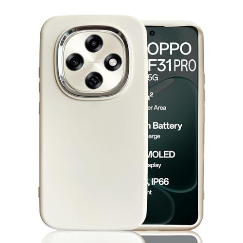KC Back Cover for Oppo F31 Pro 5G - Electroplated Chrome Metal Ring | Shockproof Soft Silicone | Full Camera Protection | Bumper Case (White) - Image 4