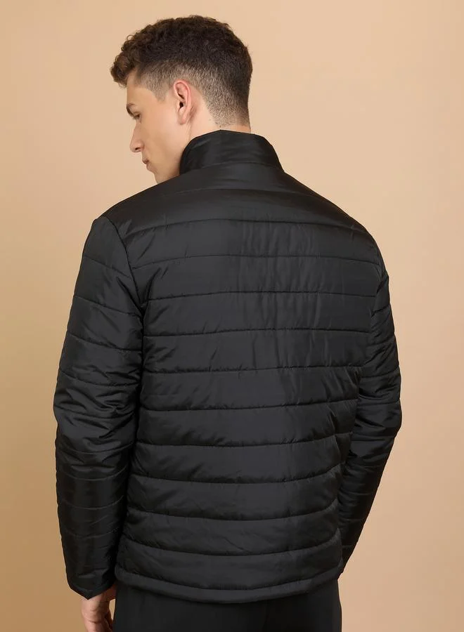 HIGHLANDER High Neck Zip Up Puffer Jacket by Styli