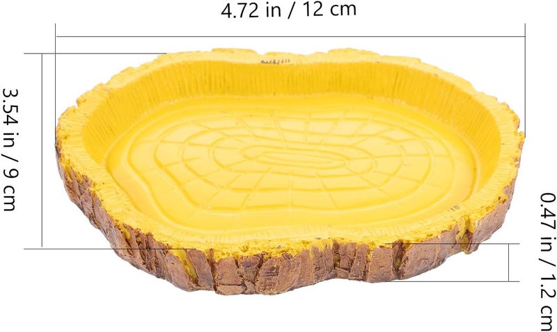 BESTonZON Resin Reptile Food Bowl and Water Dish, Terrarium Feeding Basin for Tortoise, Lizard, Snake, Universal Crawling Pet Feeder, Suitable for Reptile Habitats, Random Color - Image 2