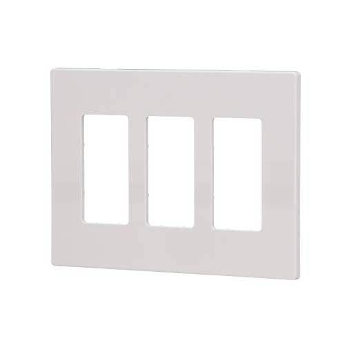 Eaton Arrow Hart Pjs263 Decorative Screw less Wall Plate, 3 Gang, 4-1/2 In L x 6.37 In W x 0.08 In T, White - Image 2