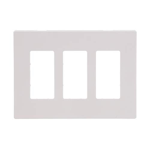 Eaton Arrow Hart Pjs263 Decorative Screw less Wall Plate, 3 Gang, 4-1/2 In L x 6.37 In W x 0.08 In T, White - Image 1