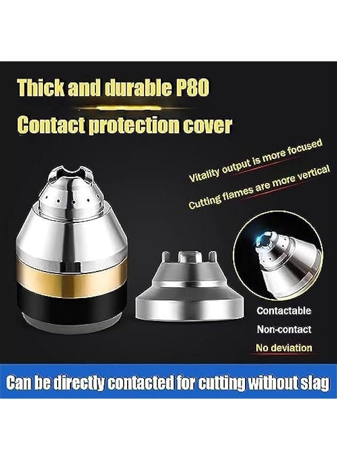 P80 Plasma Cutting Nozzle Protective Cover, P80 Plasma Cutter Protective Copper Cutter Accs, Nozzle Tip Electrodes Cover Insulator Plasma Cutters Part Machine, Cutting Torch Metal Protev (4pcs)  - Image 4
