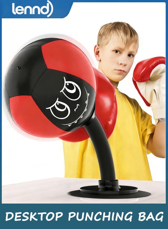 LENND Strong Suction Desktop Punching Bag - Stress Relief Boxing Ball with Upgraded Durable Spring, Secured Office Home Desk Toy Gift for Kids, Friends, and Coworkers - Image 1