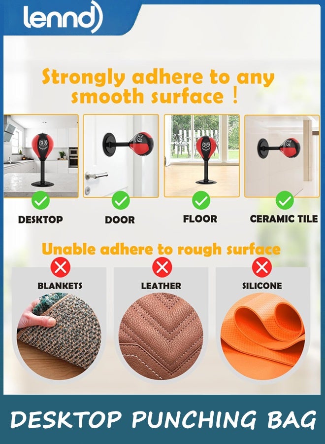 LENND Strong Suction Desktop Punching Bag - Stress Relief Boxing Ball with Upgraded Durable Spring, Secured Office Home Desk Toy Gift for Kids, Friends, and Coworkers - Image 5