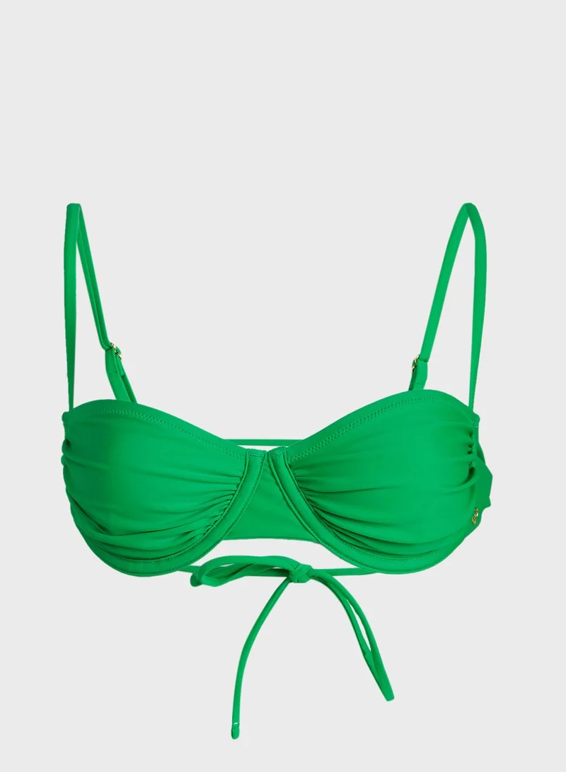 Candypants Underwired Rouched Detail Bikini Top