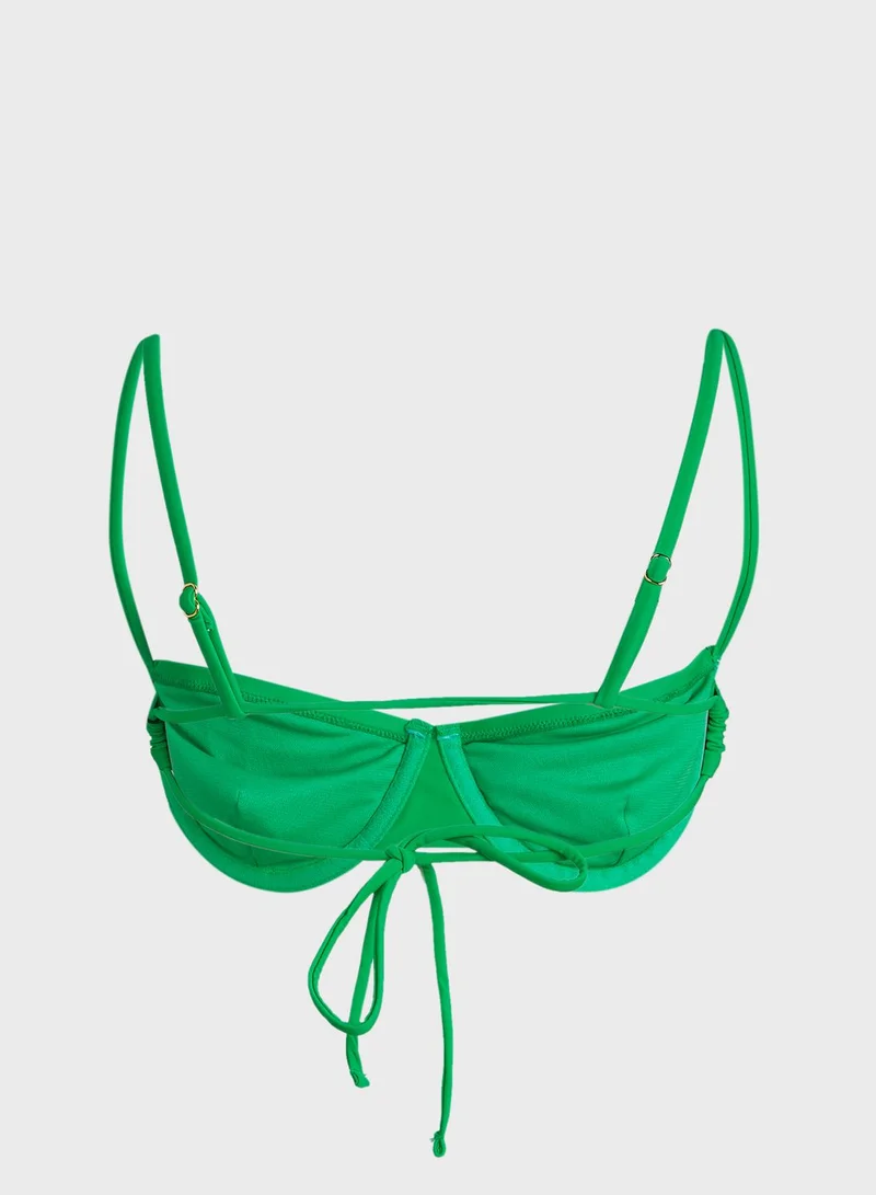 Candypants Underwired Rouched Detail Bikini Top