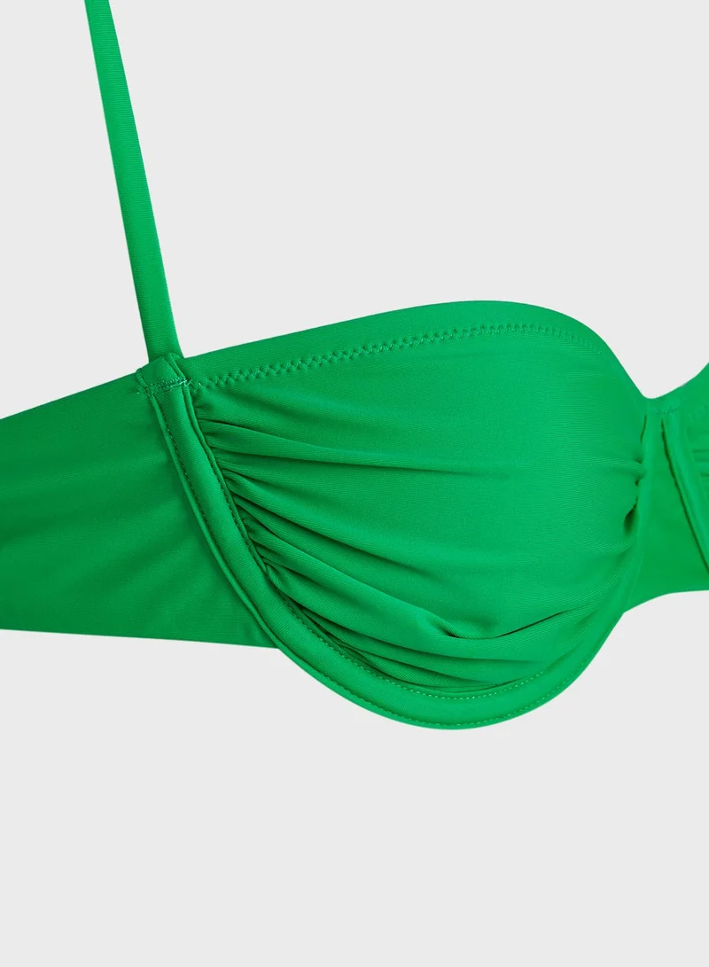 Candypants Underwired Rouched Detail Bikini Top