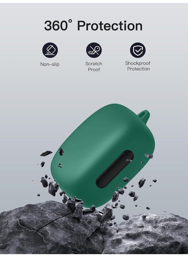 SJet for Liberty 4 Pro Case Cover with Cleaner Kit, Soft Silicone Protective Case for Anker Soundcore Liberty 4 Pro Case for Women Men, Liberty 4 Pro Case Accessories with Keychain (Green)  - Image 4