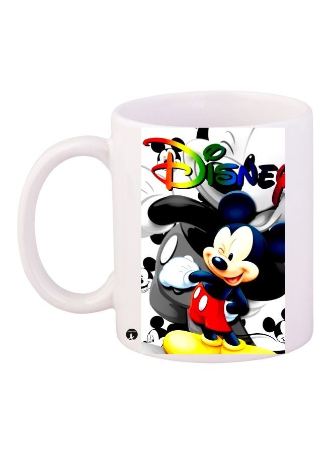 RYN Mickey Mouse Printed Coffee Mug White/Black/Red 11ounce 