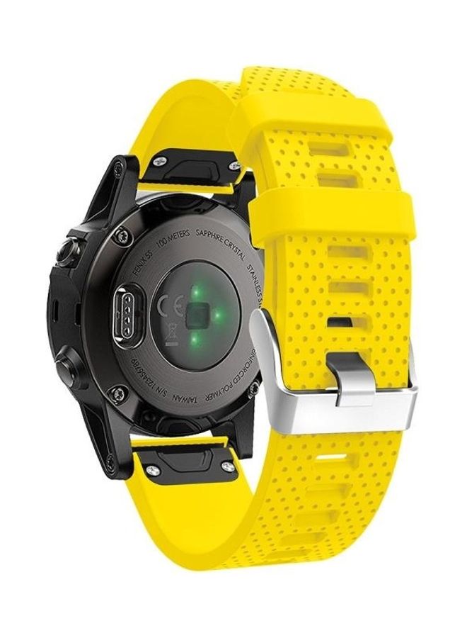 NIBEMINENT Silicone Replacement Strap For Garmin Fenix 5S Yellow