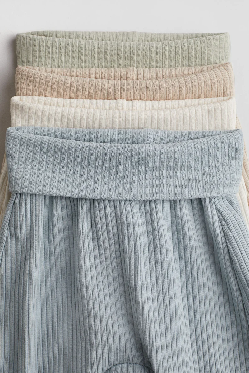 H&M 4-pack ribbed cotton trousers