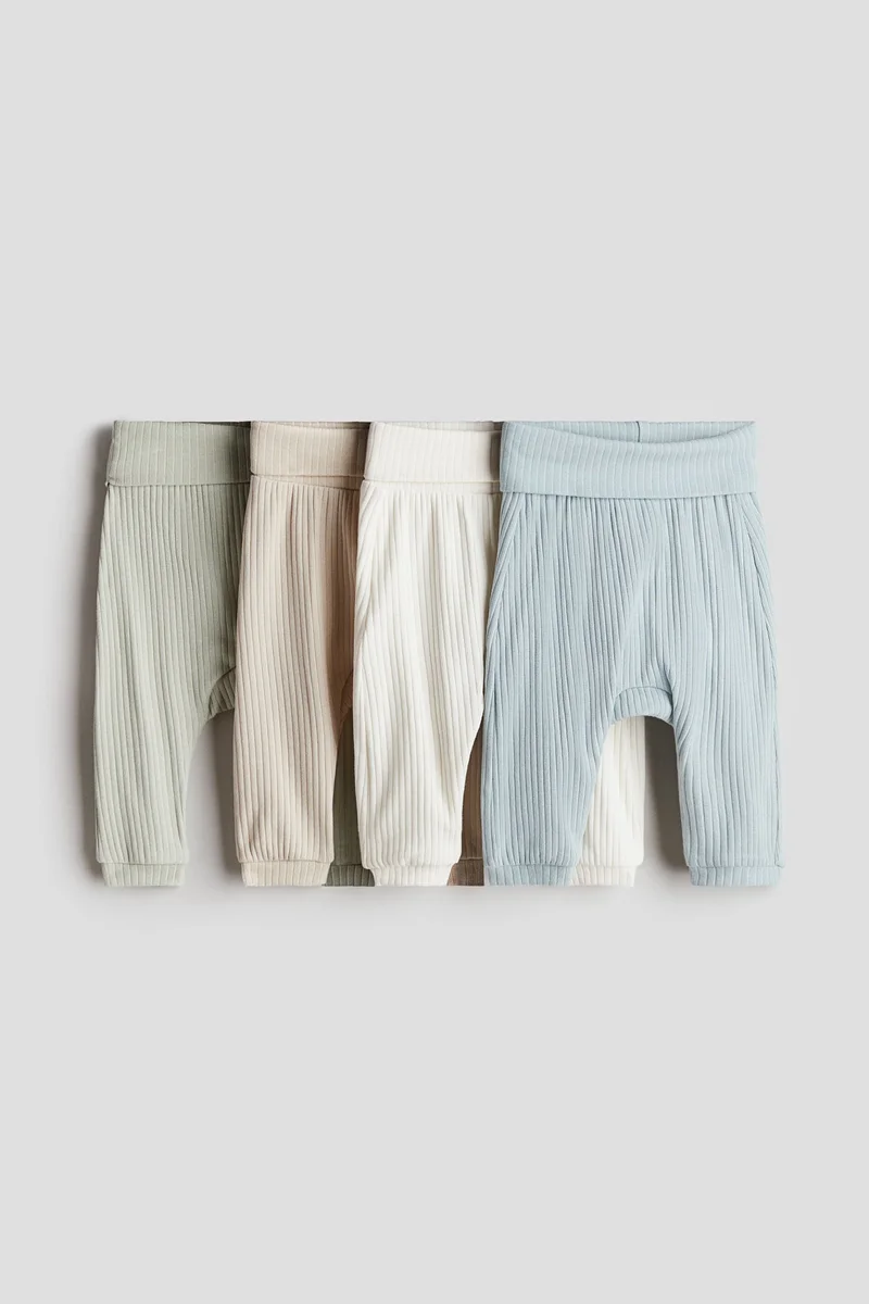 H&M 4-pack ribbed cotton trousers