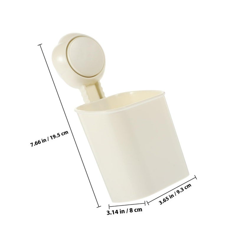 2Pcs White Suction Cup Toothbrush Holder Wall Mount For Bathroom Easy Install Storage Rack - Image 3