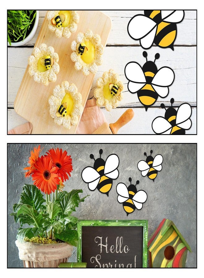 Gilprop 60 Pcs Bee Paper Cut Shapes Multi Size Spring Classroom Decorations for Crafts Decoration Bee Bulletin Board Paper Cut Bulletin Board Party Home Decor Supplies - Image 2