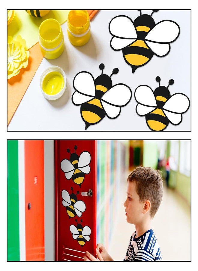 Gilprop 60 Pcs Bee Paper Cut Shapes Multi Size Spring Classroom Decorations for Crafts Decoration Bee Bulletin Board Paper Cut Bulletin Board Party Home Decor Supplies - Image 4