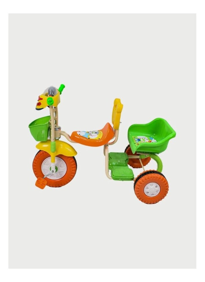 AL BADER Kids Balance Bike Kids Tricycles for 2-6 Years, Three Wheel Tricycle For Toddlers with Two Seats for 2 Children, 3 Wheel Baby Bicycle With Basket, Toddlers Trike With Music and Lights, Orange  - Image 3