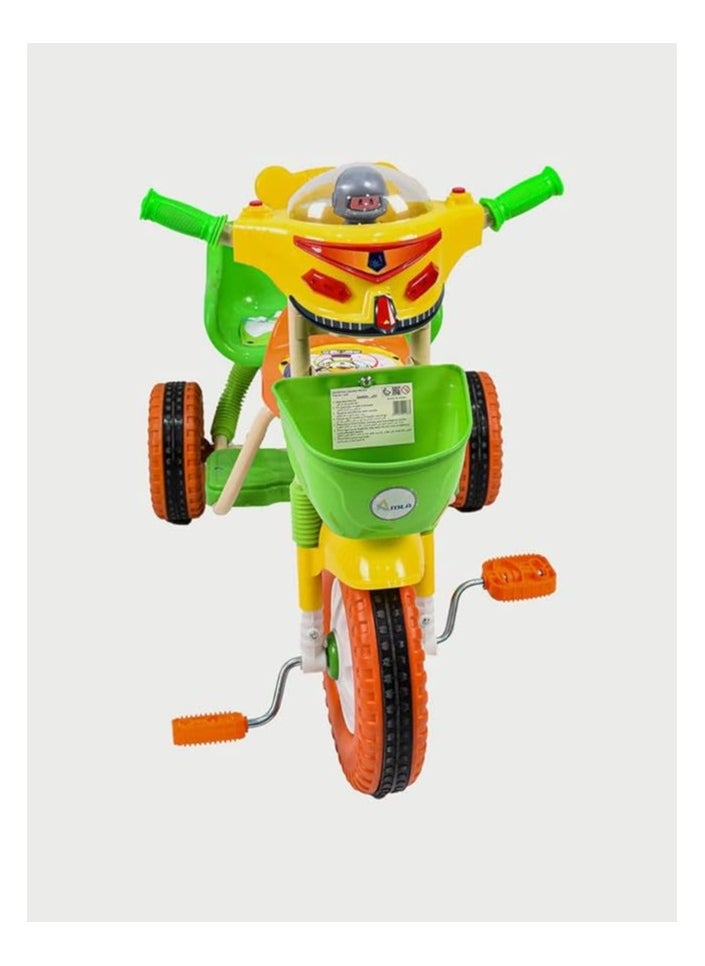 AL BADER Kids Balance Bike Kids Tricycles for 2-6 Years, Three Wheel Tricycle For Toddlers with Two Seats for 2 Children, 3 Wheel Baby Bicycle With Basket, Toddlers Trike With Music and Lights, Orange  - Image 5