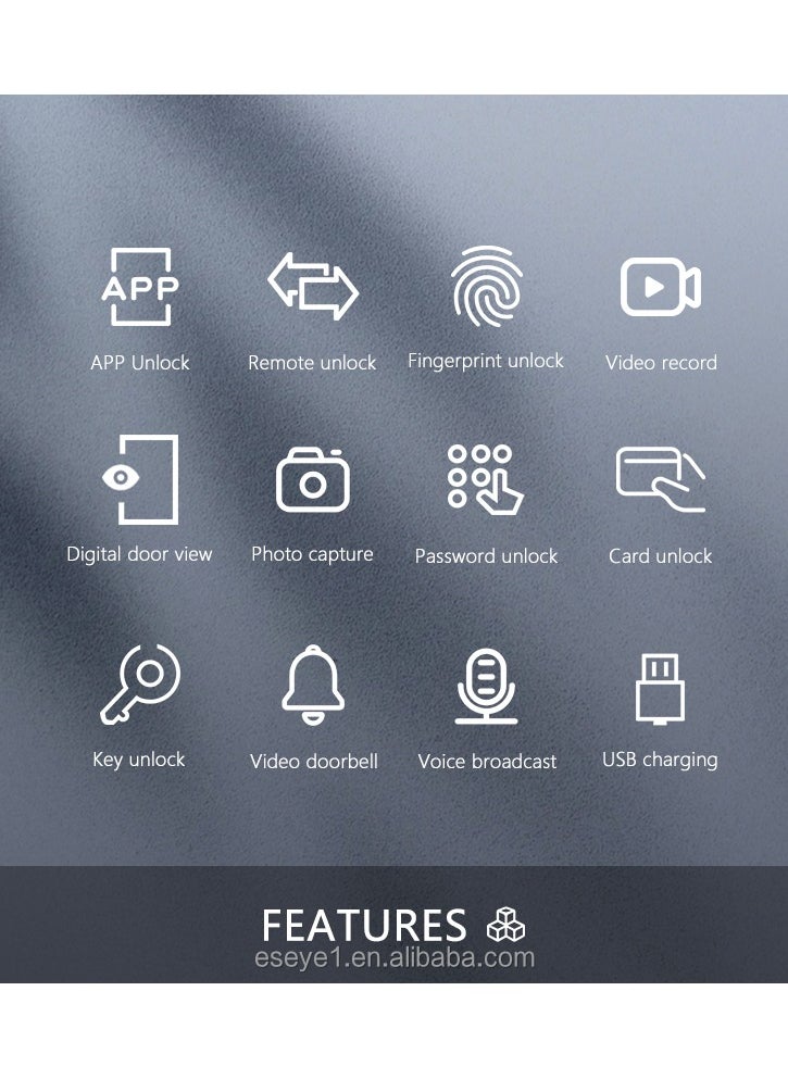 Smart Lock With Camera, 3D Facial Recognition, Realtime Monitoring And Wifi Video Intercom Lock,App Remote Control, Smart Home Device For Apartment, Hotel, Home, Office