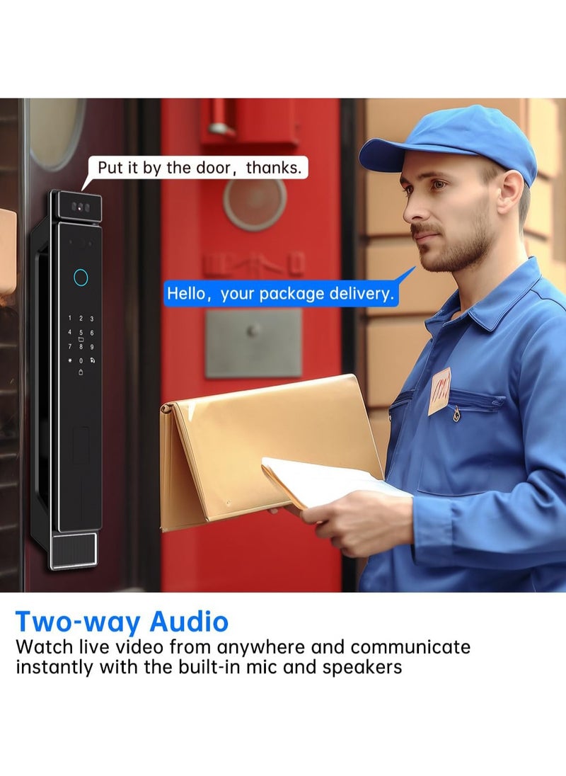 Razuvious Smart Lock With Camera, 3D Facial Recognition, Realtime Monitoring And Wifi Video Intercom Lock,App Remote Control, Smart Home Device For Apartment, Hotel, Home, Office  - Image 3