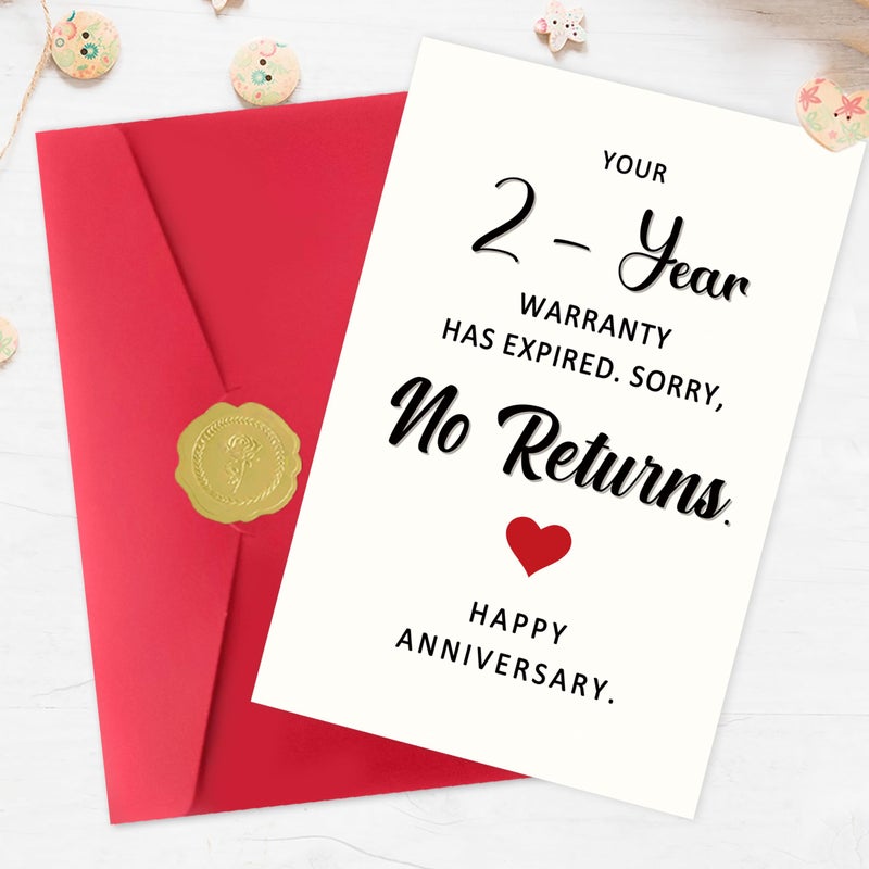 Smithtuy Funny 2nd Anniversary Card,2 Year Anniversary Card Gifts for Him Her Boyfriend Girlfriend,2nd Wedding Anniversary Cards Gifts for Husband Wife Women Men Couples - Image 4