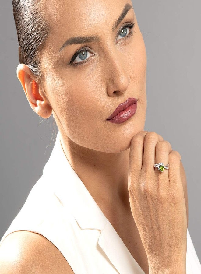 بيورا خاتم سوليتير بيورا إيثريال للنساء، مصنوع من الفضة الإسترليني عيار 925، حجر كريم طبيعي، 0.75 قيراط، شكل دائري 6 مم، تصميم مريح، مقاس 8، خاتم وعد، خاتم خطوبة، خاتم مميز، خاتم حجر بخت شهر أغسطس - Image 2