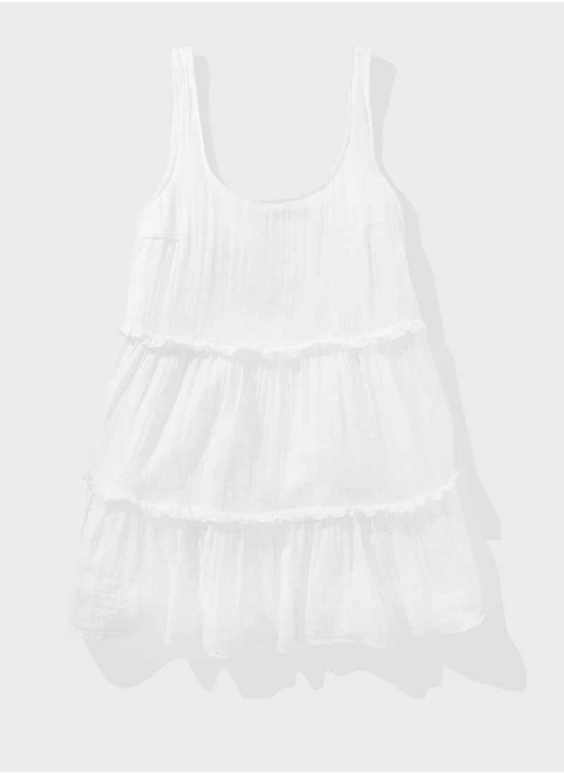 American Eagle Strappy Ruffled Tiered Dress