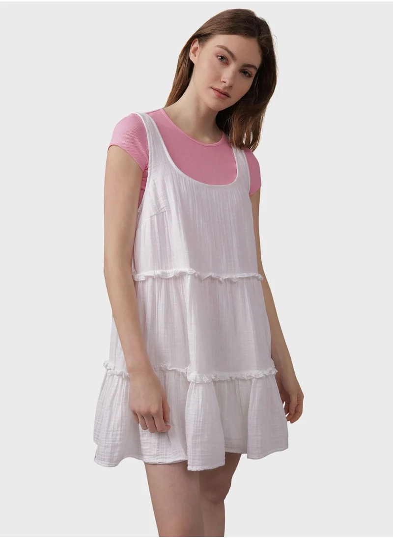 American Eagle Strappy Ruffled Tiered Dress