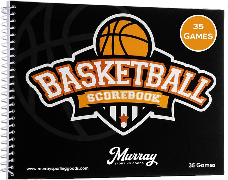 Murray Sporting Goods دفتر تسجيل نقاط كرة السلة - دفتر تسجيل النقاط لـ 35 مباراة كتاب تسجيل النقاط الجانبي لتتبع الإحصائيات | كتاب تتبع إحصائيات كرة السلة - Image 5