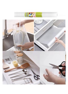 Generic Waterproof Kitchen Shelf Mat, Clear, Non-Adhesive, Easy-Tear EVA Shelf Liner for Drawers, Tables, Shelves, Refrigerator, Storage (10m x 45cm, White)  - Image 2
