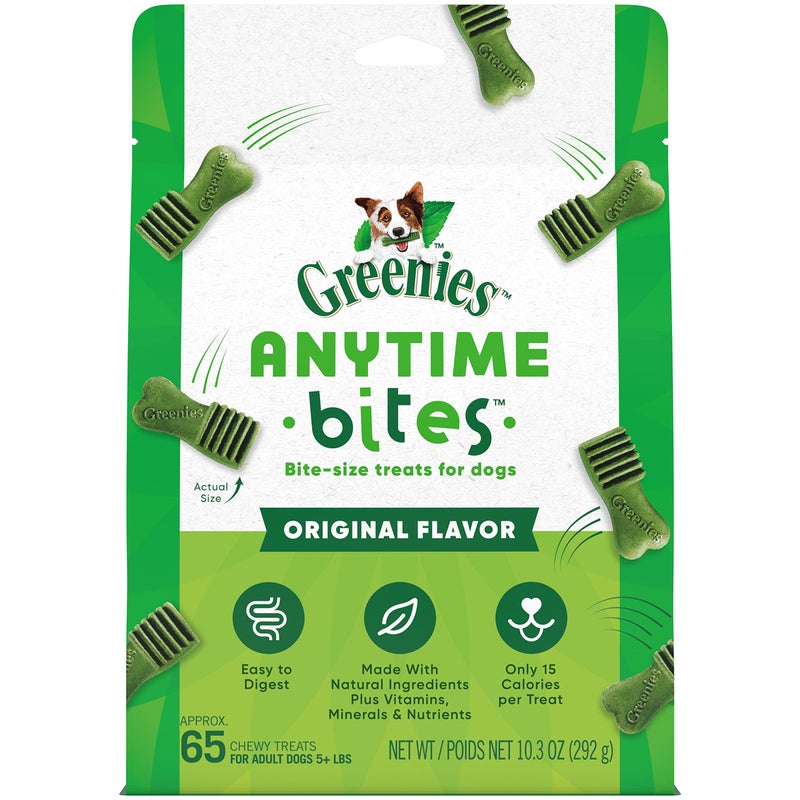 Greenies Anytime Bites Dog Treats, Original Flavor, 10.3 oz. Bag - Image 1