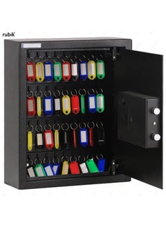 Rubik 40-Keys Metal Storage Safe Box Cabinet with Key and Digital Pin Code Lock, Wall Mounted For Hotels Real estate Warehouse Schools Universities Business (Black, 40 Keys Capacity)  - Image 2