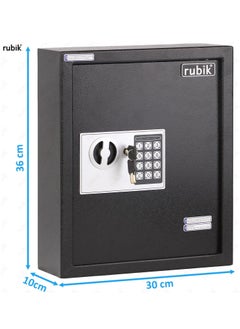 Rubik 40-Keys Metal Storage Safe Box Cabinet with Key and Digital Pin Code Lock, Wall Mounted For Hotels Real estate Warehouse Schools Universities Business (Black, 40 Keys Capacity)  - Image 5