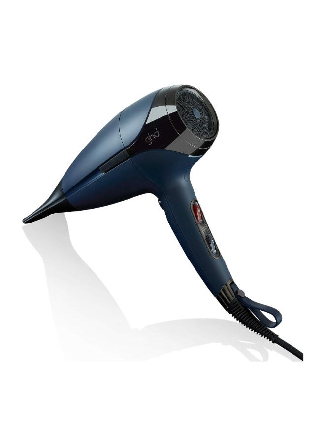 ghd مجفف شعر هيليوس 1875 وات، مجفف شعر احترافي، عمر أطول + محرك بدون فرشاة، مجفف شعر خفيف الوزن لتصفيف الشعر بشكل رائع في الصالونات، حبر أزرق  - Image 1