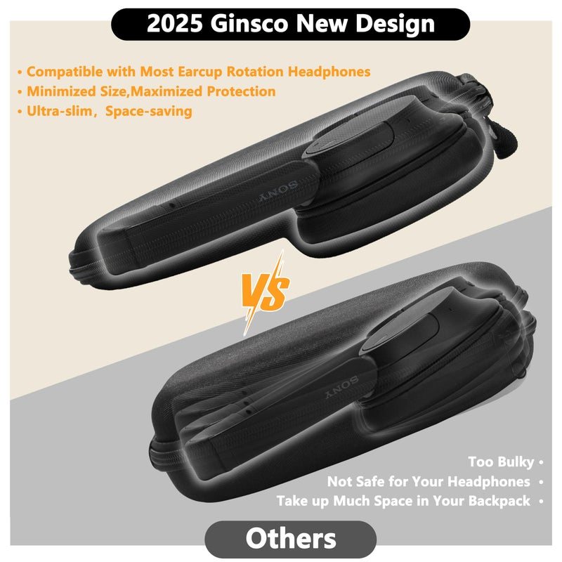 Ginsco Universal Headphone Case Compatible with JBL Tune 510BT 520BT 720BT 770NC/Sony WH-CH520 WH-CH720N/Soundcore Life Q20 Q20i Q30/Bose/SkullCandy/BERIBES/TOZO/KVIDIO/JLab etc Wireless Headphone - Image 4
