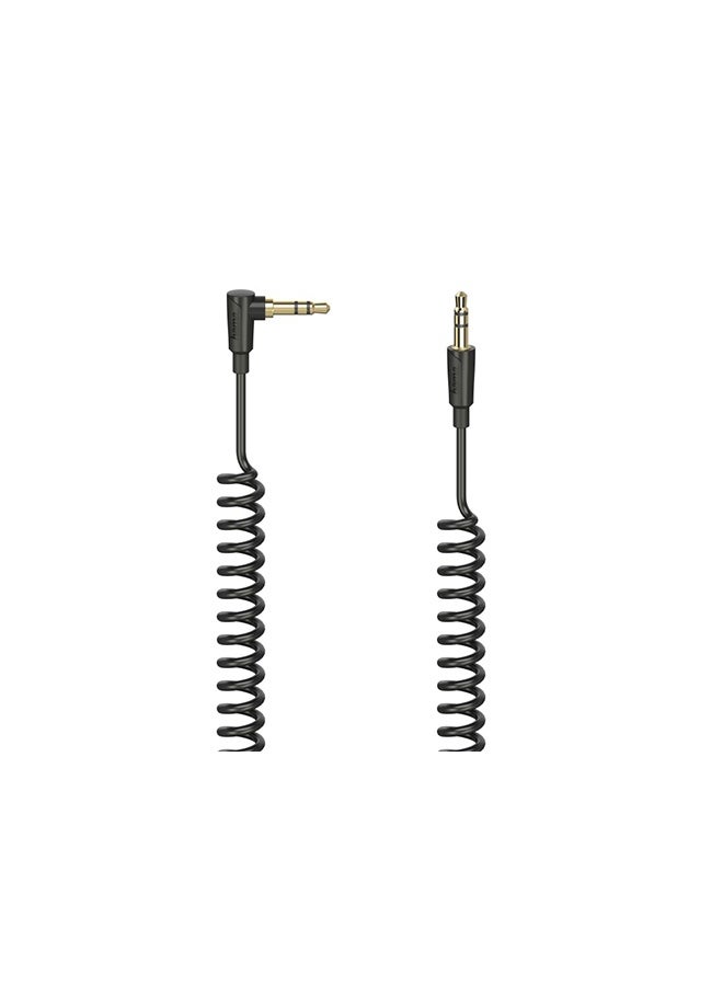 Hama Slim" Spiral Cable,AUX - 3.5 mm , 1.5 m- Black