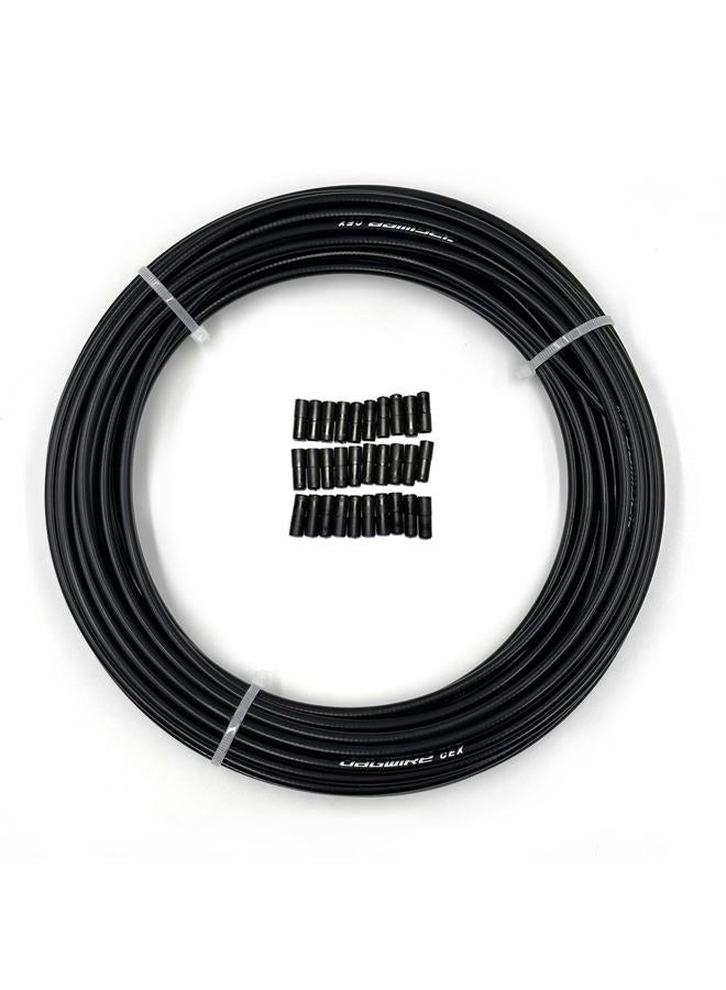 Farbetter Lined Bicycle Brake Cable Housing, 5mm x 50ft, Including 30 PCS Cable End Caps Kit, The Most Trusted DIY Set for SRAM/Shimano Mountain Bike Road Bike - Image 1