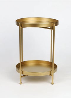Roman Gifts 2 Piece set of 2-Tier Metal Side Table with Removable Tray,Small Tables for Living Room/Nightstand, Round Folding Table,  - Image 3