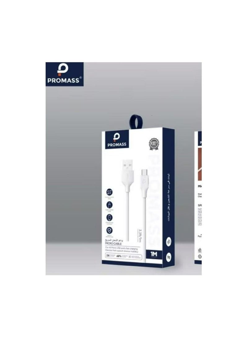 بروماس كابل شحن مايكرو TPE بطول 1 متر يدعم الشحن السريع 3A - Image 1