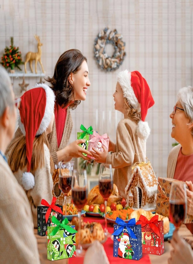 أكياس هدايا صغيرة لعيد الميلاد من نيمبكس، عبوة من 24 كيسًا، مقاس 4.5×4×1.8 بوصة، أكياس هدايا صغيرة لعيد الميلاد مع شريط، أكياس هدايا صغيرة للعطلات، شجرة عيد الميلاد، لوازم الحفلات - Image 2