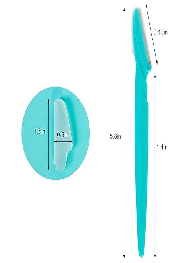SMART VILLA TRADERS Professional Beauty Series Facial Hair Trimming Razors, Turquoise Pink Yellow, Stainless Steel, Waterproof, Precision Grooming Set for Dermaplaning, Eyebrow Shaping, 3 Pack (Pack 1 (3 Pcs)) - Image 3