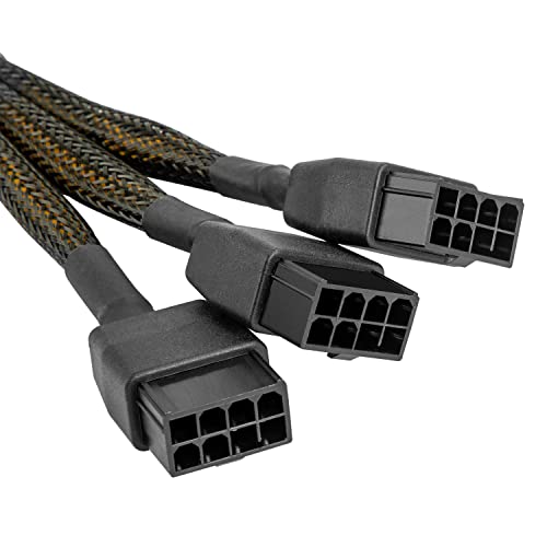JOYJOM 16Pin GPU Cable to 3X 8 Pin Pcie Extension - 16AWG PCIE 5.0 12VHPWR 600W 90 Degree Right Angle 16 Pin 12+4Pin Supply Adapter for RTX 4090 4080 3090TI 4070Ti Graphics Card (Type A) - Image 4