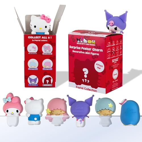 Sonix x Sanrio Hello Kitty Friends Peekers Pastel Series Blind Box Adhesive Decorative Mini Figures Includes Hello Kitty My Melody Kuromi Little Twin Stars or Mystery Character - Image 1