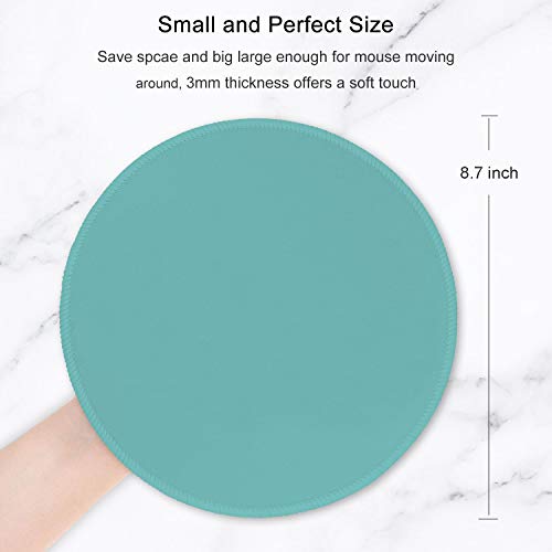 Hsurbtra Mouse Pad, Premium-Textured Small Round Mousepad 8.7 x 8.7 Inch Green, Stitched Edge Anti-Slip Waterproof Rubber Pretty Cute Computer Mat for Office Home Gaming Laptop Men Women Kids - Image 2