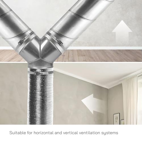 Vent Systems 8'' Inch - Y Shape Duct Connector - 3 Way Hose Adapter - Splitter For Hose - Y-shape Round Pipe Connector - Extractor Fan - Duct Hose Dryer Vent Y Connector - 8 Inch 3 Way Fitting - Image 3