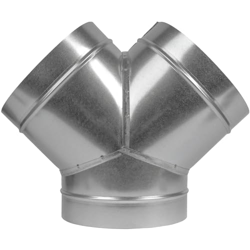Vent Systems 8'' Inch - Y Shape Duct Connector - 3 Way Hose Adapter - Splitter For Hose - Y-shape Round Pipe Connector - Extractor Fan - Duct Hose Dryer Vent Y Connector - 8 Inch 3 Way Fitting - Image 1
