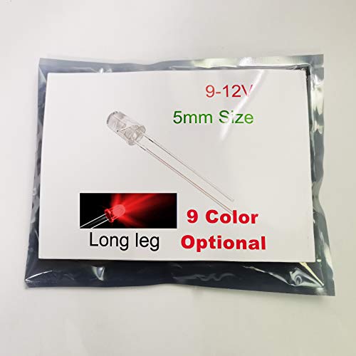 Bowerful 100pcs 12V 5mm red LED 9V 12V Gauge Cluster Instrument Light Emitting diodes - Image 1