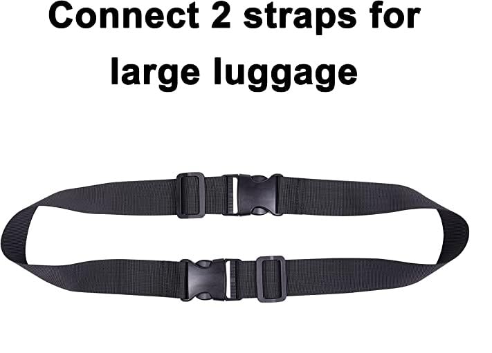 iCONY 2PIECES Add a Bag Luggage Set Strap for Luggage Suitcases Adjustable Belt Travel Accessories Travel Attachment - Connect Your 3 luggages for Passenger Car (Silver) - Image 5