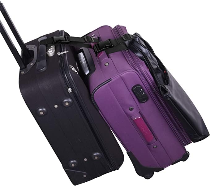 iCONY 2PIECES Add a Bag Luggage Set Strap for Luggage Suitcases Adjustable Belt Travel Accessories Travel Attachment - Connect Your 3 luggages for Passenger Car (Silver) - Image 4