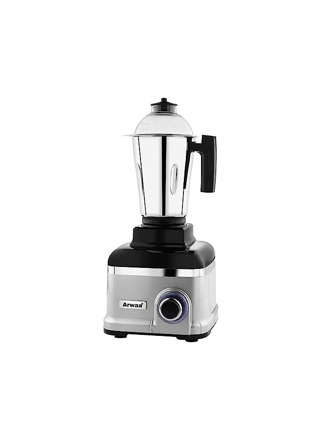 arwaa Professional Pro 750W Silver With Coating Body,3-In-1 Mixer Grinder With Ss Jars & Blades,3 Speed Copper Winding Motor Dry & Wet Fine Grinding Mixing Juicing–2Yr Warranty(Made In Uae) - Image 2