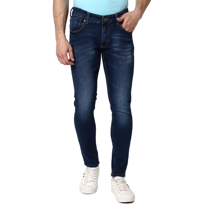 Spykar Men's Super Skinny Low Rise Jeans Mid Blue - Image 5